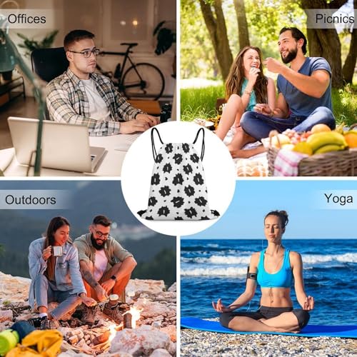 Beam Backpack Drawstring Sack Large Capacity for Soccer Basketball Sports Workout Equipment Travel, Cow Spot Bags - color: Picture (24)