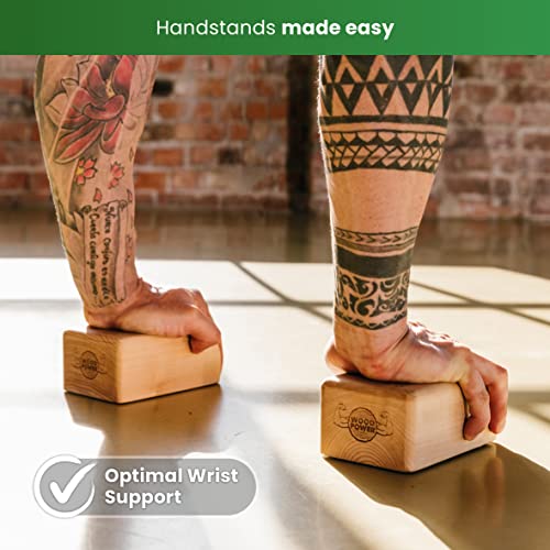 WOODPOWER BalanceBlocks - Handstand Blocks & Yoga Block in One - Bodyweight Training, Gymnastics, Acrobatics, Yoga, Yoga prop and accessory, Lightweight, Good for Travel, Premium European Quality (Pack of 2) - size: Comfort Edition