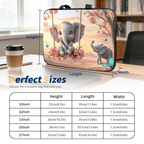 Laptop Bag 15.6 Inch,Resistant Shockproof Laptop Sleeve Case Protective Cover Carrying Case with Handle Compatible for HP Dell Lenovo Acer Asus Notebook Computer,Baby Elephant Swing - color: Baby Elephant Swing, size: 15-15.6 in