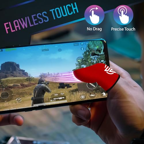 Gaming Finger Sleeves Cots Gloves Covers Protectors Thumb Hand Guard Sleeve for PUBG Mobile Phone Gamer Grip Pro - color: Blaze Fusion