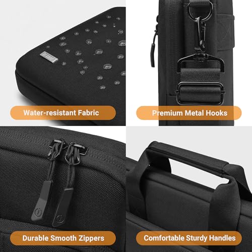 TECOOL 17 17.3 Inch Laptop Bag, 360 Protective Case Sleeve Messenger Bag | Waterproof Computer Briefcase with Shoulder Strap for 17-17.3 Inch Acer ASUS Lenovo HP Laptop Notebook, Black - color: Black, size: 17-17.3 Inch
