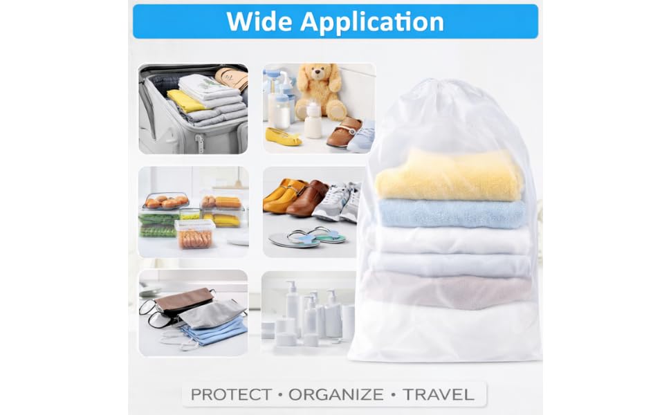 InfinitePack Large Transparent Shoe Bags for Travel, Portable Shoe Bags, Shoes Pouch Storage Organizer with Drawstring for Men & Women aClear Window Shoes Pouch with Rope - size: 8"x10"(100pcs)