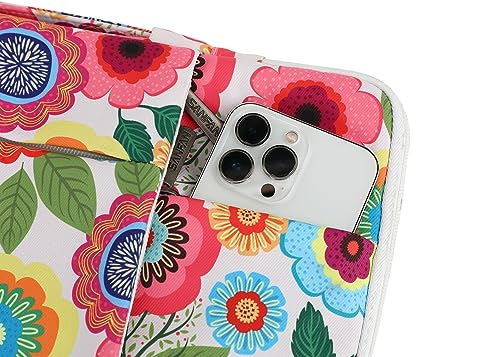 360° Protective Laptop Sleeve Case Bag Cover with Handle For iPad 12.9 inch,MacBook Pro Air 13" and 12.5 inch-13.3 inch Laptop (Flowers) - color: Flowers(3 Pockets), size: 12.5 inch-13.5 inch