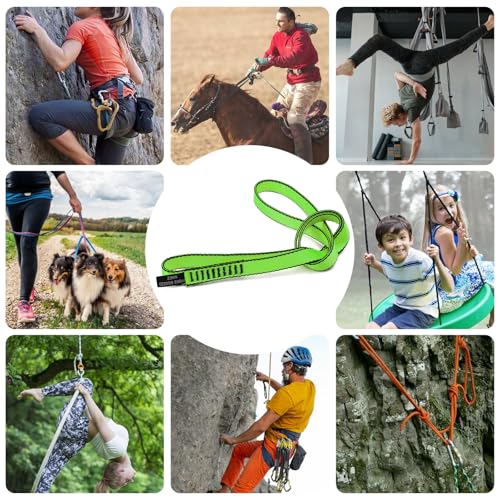 18MM Nylon Climbing Sling Runner 23KN CE2008/EN566 Strong Webbing Straps for Rock Climbing,Mountaineering, Rappelling, Swing, Yoga Hammock etc - color: Grey, size: 120cm/ 48inch |Pack of 6