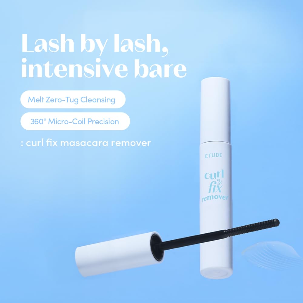 ETUDE Curl Fix Waterproof Mascara Remover with Biotin and Argan Oil, 0.3 oz