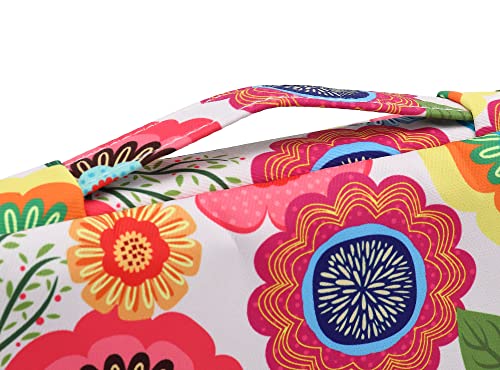 360° Protective Laptop Sleeve Case Bag with 3 Pockets,Handle,Luggage Strap for MacBook Pro 14 inch and 14 inch-14.4 inch Screen Laptop (Flowers) - color: Flowers(3 Pockets), size: 14 inch-14.4 inch