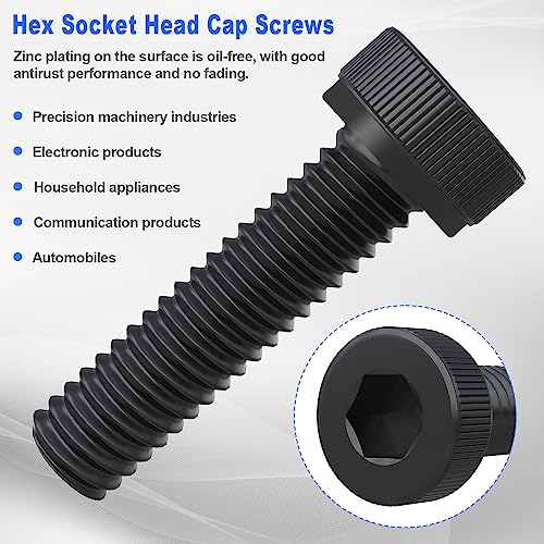 mxuteuk 420PCS M3 Screws,M3x30/35/40/45/50mm Hex Socket Head Cap Screws Bolts Nuts Kit,12.9 Grade Alloy Steel M3 Bolts with Hex Wrench - size: 420PCS M3 x 30/35/40/45/50mm, style: Hex Socket Head