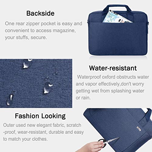 Voova 17.3-17 Inch Laptop Bag, Computer Bag, MacBook Bag, Blue | Expandable splash-proof 17.3-inch laptop messenger bag with removable strap; fits MacBook, HP, Dell, Lenovo and Asus - color: Blue, size: 17-17.3 Inch