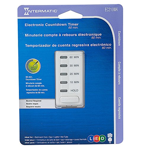 Intermatic EC210WK 10/20/30/60 Minute Countdown Timer, White
