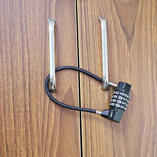 Combination Cable Lock, 3/16-Inch Steel Cable, 7-Inch Length, 4-Digit Lock for Gates, Fences, Cabinets,Shed,Dumpster,Outdoor Security - size: 7" Cable - Span 3.5" (3/16" Diameter)