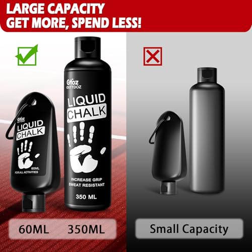 Pro Grade Liquid Chalk 2 oz or 12 oz Mess-Free Gym Chalk for Weightlifting, Gymnastics, Rock Climbing, Dancing, Dries in Seconds - style: 2 oz - 4 Pack