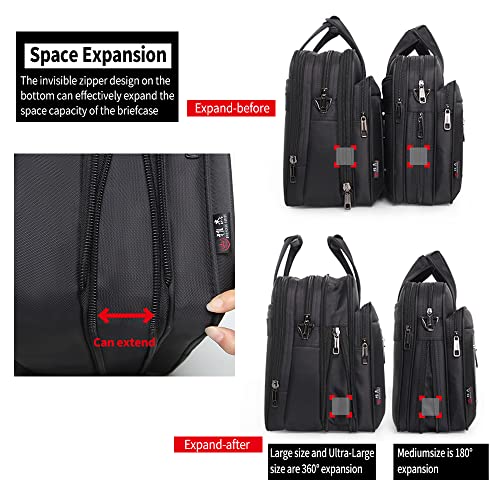 Large Briefcases For Men Canvas Tote Bag Laptop Case Computer Bag Business Work Bag Office - size: Medium Size (15.6” Laptop Briefcase)