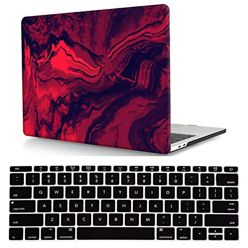 Laptop Case Compatible with MacBook Air 13 inch Case 2017 2016 2015 2014 2013 2012 2011 2010 Release Model A1466 A1369, Plastic Hard Shell Cover & Keyboard Cover Skin - Black Red - color: CH137 Black Red, size: Air 13" 2010-2017(A1369/A1466)
