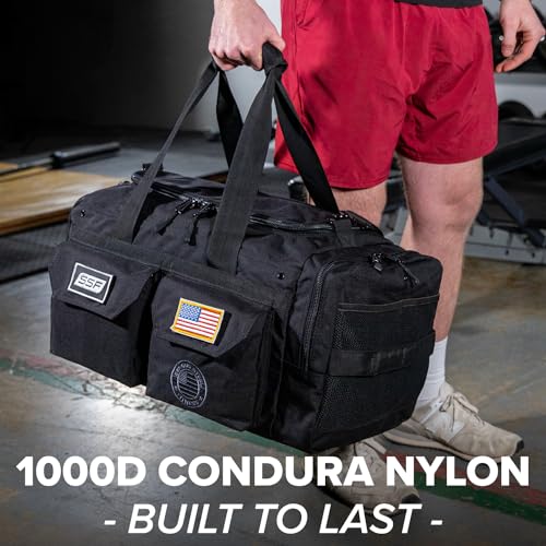 Serious Steel Fitness Heavy Duty 1000D Nylon Duffel Gym Bag (Mid BUD - Black) - color: Black, style: Duffel Bag (Mid Bud)