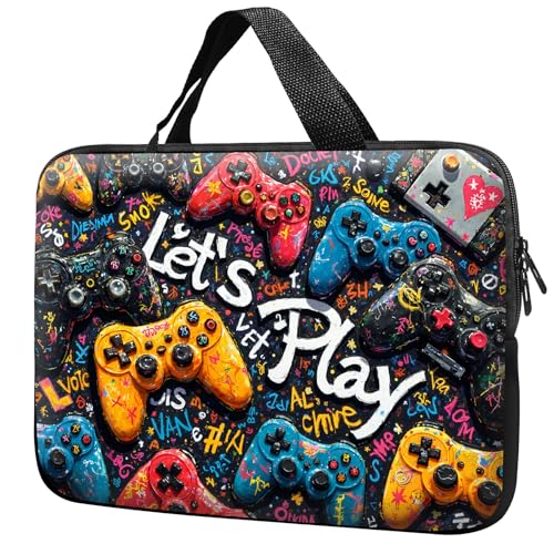 Laptop Sleeve with Handle 17 Inch, Waterproof Laptop Case Bag, Play Games Pattern Design Computer Sleeve Compatible with MacBook Air, Pro, HP, Dell, Lenovo, ASUS - color: Play Games, size: 17inch(16-17.3")