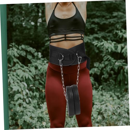 Hemoton Weightlifting Waist Belt with Detachable Chain for Men Heavy Duty Resistance Training Equipment for Dips and Chin-ups Adjustable Support for Waist Muscles