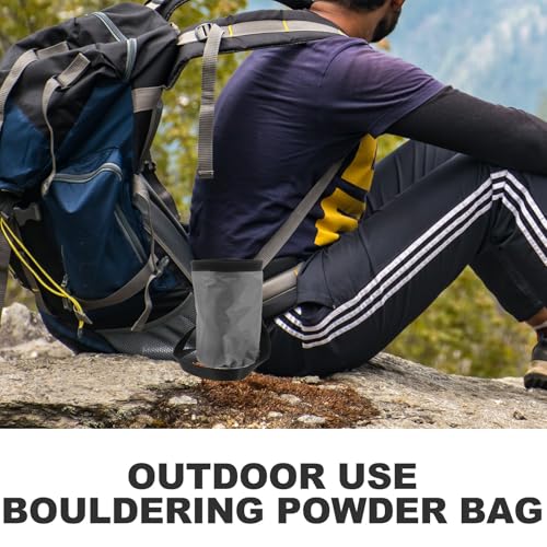 OUNONA Outdoor Climbing Chalk Bag for Bouldering and Mountaineering, Scratch-Resistant Oxford Fabric with Fleece Lining, Wear-Resistant Powder Storage Bag for Climbers and Outdoor Use