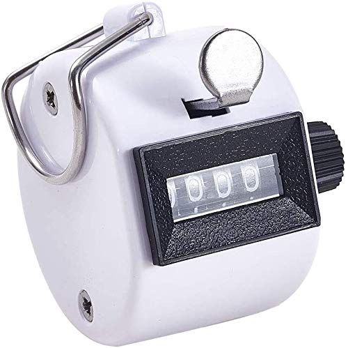 White Deer Hand Tally Counter 4 Digit Number Dual Clicker Golf Handy Convenient - color: white