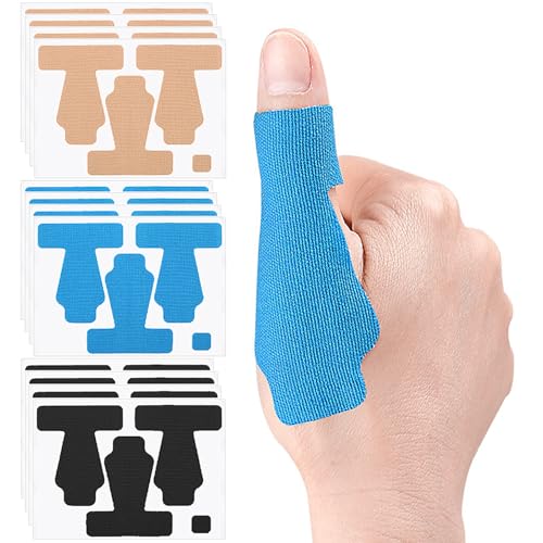 Precut Kinesiology Tape for Thumb, 36 Pcs Elastic Breathable Athletic Tapes Thumb Support Brace Tape, Self Adhesive Big Toe Brace Strap Thumbs Guard Patches for Arthritis & Tendonitis Pain Relief