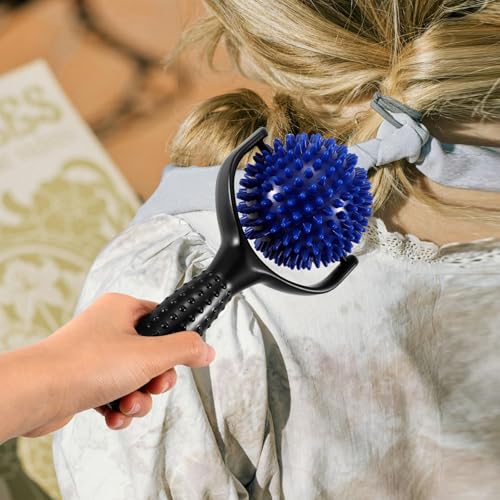 Alipis Large Spiky Ball Yoga Pilates Massage Stick, Handheld Muscle Roller for Shoulder and Calves, Portable Back Stretching Rod for Workout and Muscle Knot Relief