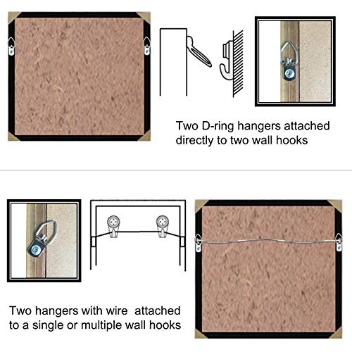 150 Pack Small D-Ring Steel Picture Hangers with Screws (Silver) | Metal Picture Hanging Kit, Picture Frames Hangers, For Hanging Photo Frames, Artwork, Paintings, Clock, Canvas Hooks - size: 150 Pack-Single hole