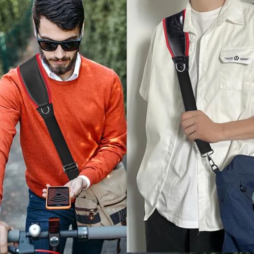 ZINZ Shoulder Strap 68" with Padded, Bag Strap with Dual Buckles and Metal Swivel Hooks for Laptop Bag, Briefcase and More - color: Black Red
