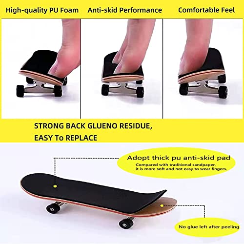 WINDIR 24Pcs Foam Grip Tape for Fingerboards,38 * 110mm Professional Black Wooden MiNi Skateboards (24pcs) - color: 24pcs