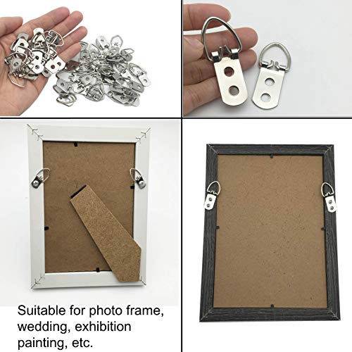 70 Pack Heavy Duty D-Ring Metal Picture Hangers with Screws(Silver) | 2 Sizes Metal Clasp Picture Hanging Kit, Frames Hangers, For Photo Frames, Artwork, Paintings, Clock, Canvas Hooks, Mirrors - size: 70 Pack-D Ring