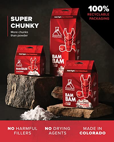 Friction Labs Premium Loose Climbing Chalk - High-Performance Hand Chalk with Superior Grip for Bouldering, Climbing, Weightlifting & More - Long Lasting & Skin Friendly Powdered Chalk - size: 6 oz/170 g - Loose Chalk, style: Super Chunky Texture - Bam Ba