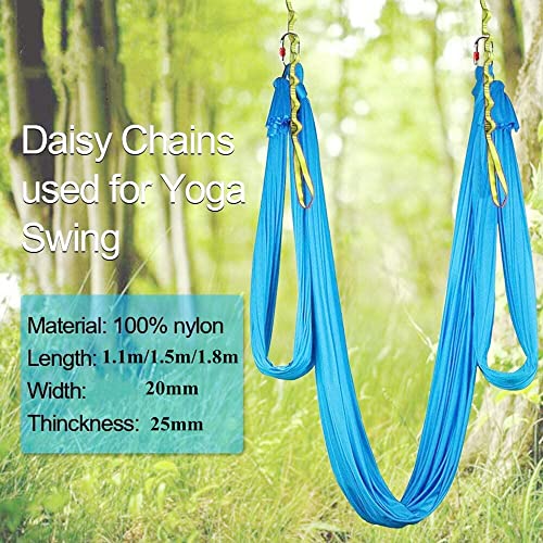 2Pcs Adjustable Anti-Gravity Chrysanthemum Swing Flying Stretch Belt Rope Climbing Daisy Chains Extension Yoga Belt Hanging - color: Red, size: 1.1M