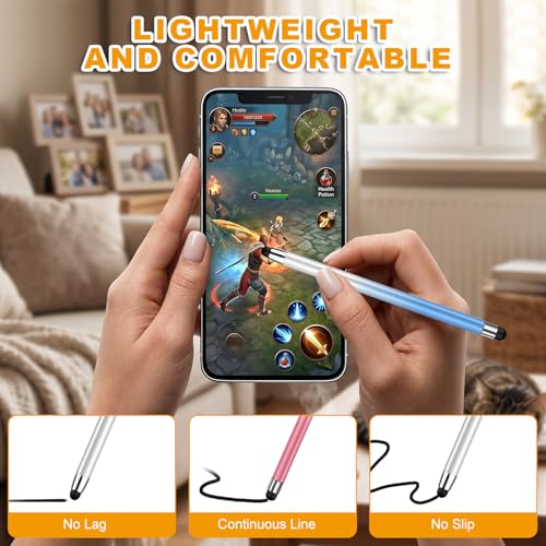 Stylus (10 Pcs), 2-in-1 Stylus Pen for Touch Screen, High Precision and Sensitivity, Suitable for iPad/iPhone/Samsung/Android Smartphone and Tablets, Compatible with All Touch Screen - color: Gradient