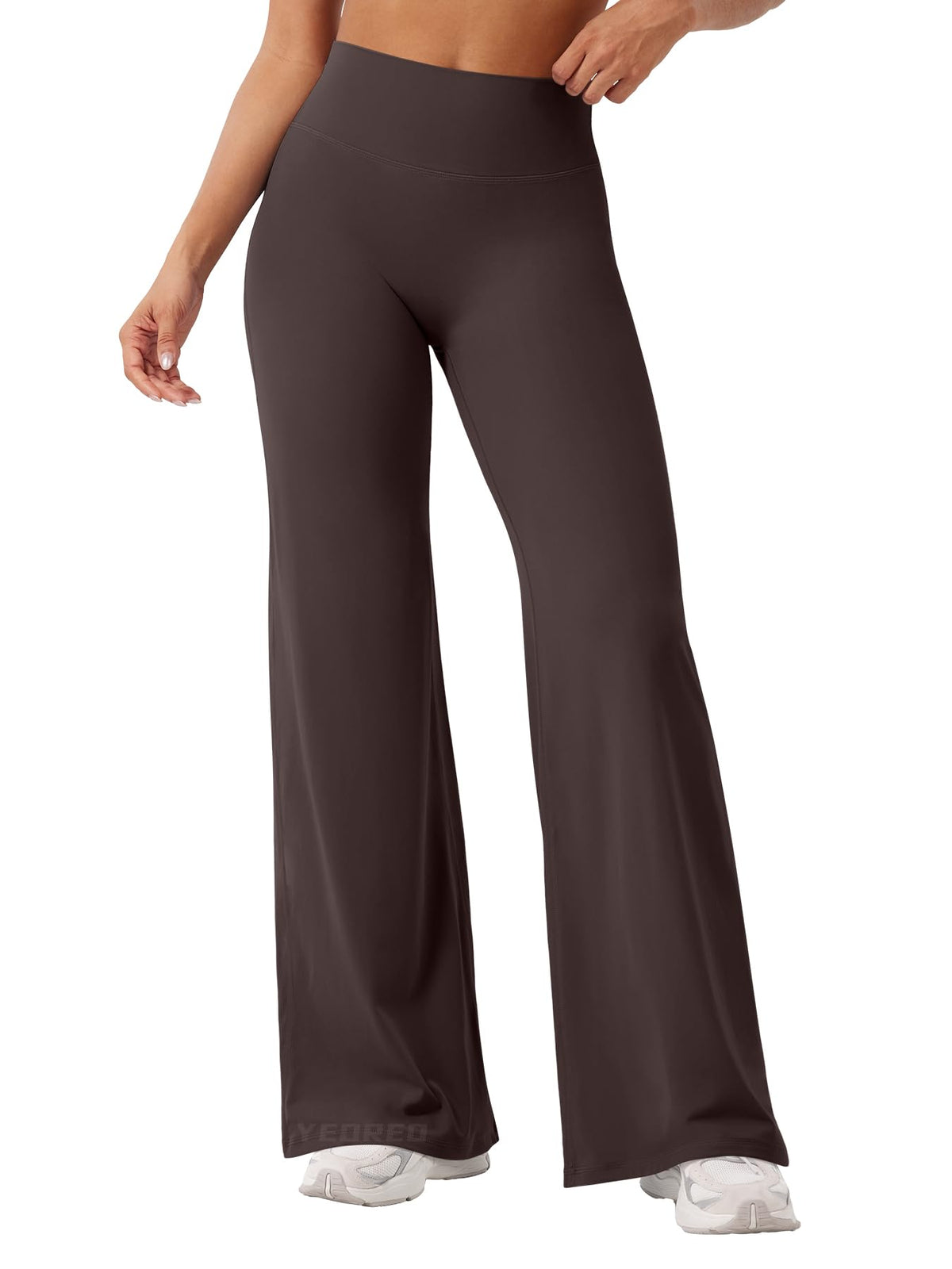 YEOREO Workout Womens Straight Leggings 31.5" Eddiy Yoga Pants Dark Brown S