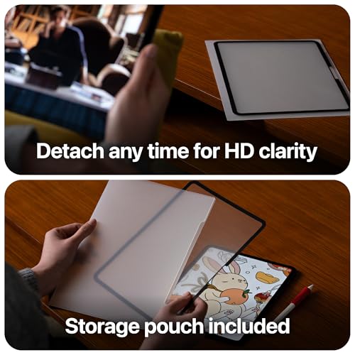 UPPERCASE GhostPaper Air Premium Detachable Paper Feel Writing Sketching Surface Screen Protector, Air-ttach Nano Suction Mounting, Compatible with iPad Pro 13" M5/M4 (2025 2024) - size: iPad Pro 13" (2024-2025)