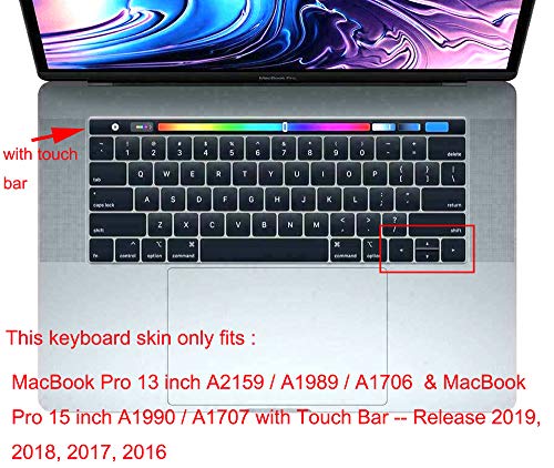 Soft Silicone English Language Keyboard Cover Skin Compatible with MacBook Pro 13 inch and 15 inch with Touch Bar Models: A2159 / A1989 / A1990 / A1706/ A1707 - Release 2019 2018 2017 2016- Light Pink - color: English Language, Light Pink, size: Compatibl