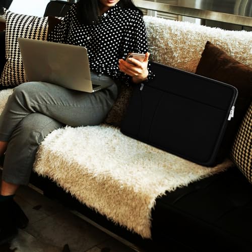 Laptop Case 15 inch, Shockproof Protective Carrying Briefcase Computer Bag | Laptop Sleeve with Zippered Pocket, Traveling Laptop Cover Compatible for HP, Dell, Asus, Lenovo, Notebook, Black - color: Black, size: 15 inch