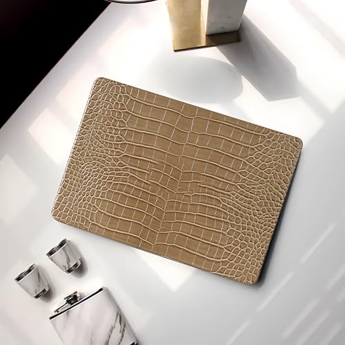 Crocodile Case for MacBook Air 13 Inch 2021 2020 2019 2018 M1 A2337 A2179 A1932, MacBook Air M1 Case, Aligator Skin Snakeskin PU Leather Hardshell & Keyboard Cover for Mac Air 13.3, Brown - color: ## Brown Crocodile
