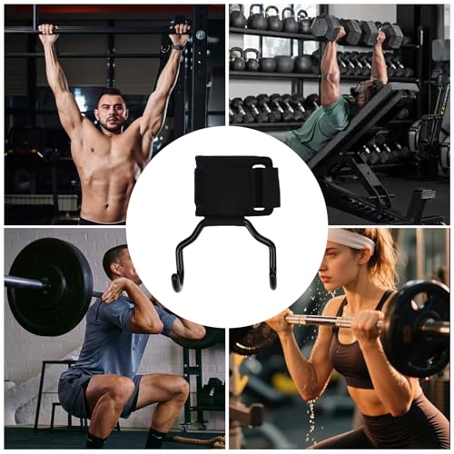 Greensen Adjustable Weight Lifting Hooks with Non-Slip Rubber Grip, Heavy-Duty Wrist Straps for Strength Training & Pull-Ups, 330 lbs Capacity