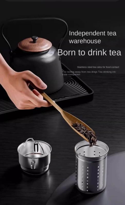 ELUREN Vacuum Insulated Stainless Steel Thermal Smart Water/Coffee/Tea Tumbler & Flask with Tea Infuser, LED Temperature Display, One-Click Opening, Leak-Proof, Keeps Drinks Hot or Cold for Hrs, Black
