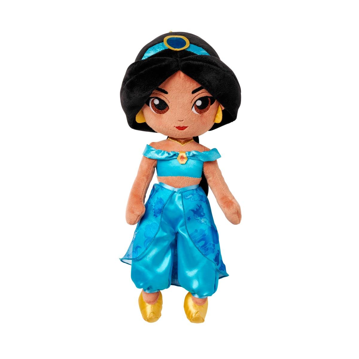 Disney Store Official Princess Plush Doll, Jasmine from Aladdin, Medium 14 Inches, Soft Plushy with Embroidered Features, Princess Toys for Girls, Disney Dolls, Stuffed Animals for Girls