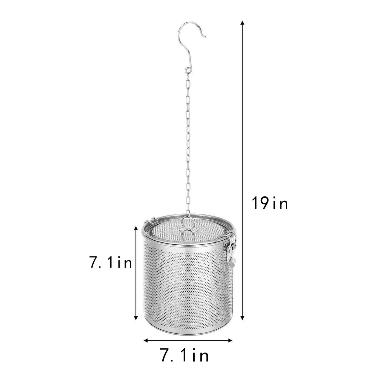 Stainless Steel Seasoning Strainer | Large Capacity Tea Mesh Tea Infuser Strainer with Extended Chain for Cooking Seasoning Filter