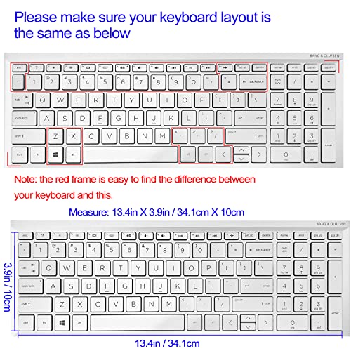 Keyboard Cover for HP Envy x360 15.6''Series/Pavilion 15/ Pavilion x360 15.6” Series/Envy 17 17.3" Series/HP Laptop 15t 17t 17-ca0011nr 17-by0040nr, Cute Cat - color: Cute Cat