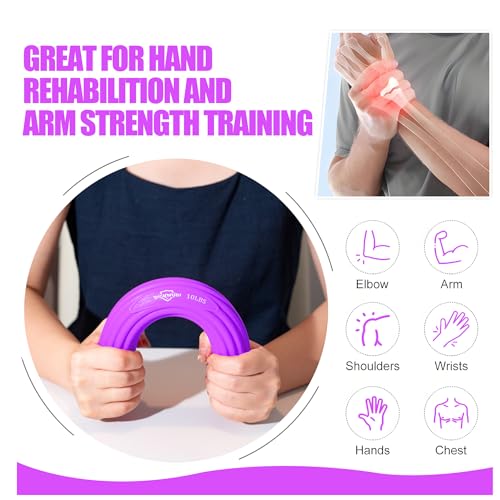 DICYWUDI Flex Therapy Bar and Grip Strength Trainers set, Physical Therapy & Resistance Bar for Golfers Elbow, Tendinitis, Wrist,Forearms Pain, Improve Grip Strength and Relieve Pain - color: Purple/Green/Orange
