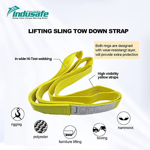 1" x 6’Rigging Moving Straps Lifting Sling Tree Saver Recovery Straps Twisted Eye Web Sling 1600lbs Vertical Capacity - color: Yellow - Vertical Capacity 1600LBS, size: 6ft