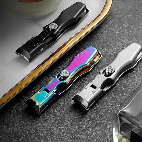 MightyClip Nail Clippers - German Stainless Steel for Men, Includes Nail File and Storage Box (Black) - color: Black