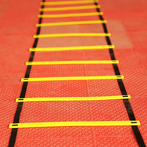 Training Ladder Nylon Rope PP Rope Spacing Speed Footwork Practice Equipment 4m/13.12ft 8 Rung for Soccer, Football, Basketball, Drills - size: 8m / 26.25ft 16 Rung