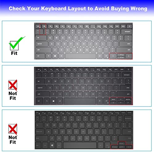 Keyboard Cover for Dell Inspiron 14 5410 5415 5418 5420 5425 5430 7415 7420 7425 7430 7435, Dell Inspiron 16 5620 5625 5630 7620 7630, Inspiron 13 5310, Latitude 3320 3420 Keyboard Skin -Black - color: Black