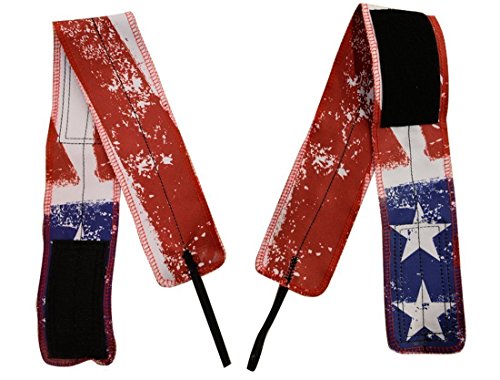 RockTape Wrist Wraps for Weight-Lifting & Exercise, Competition Grade, Designed by Jason Khalipha - color: Red/White/Blue