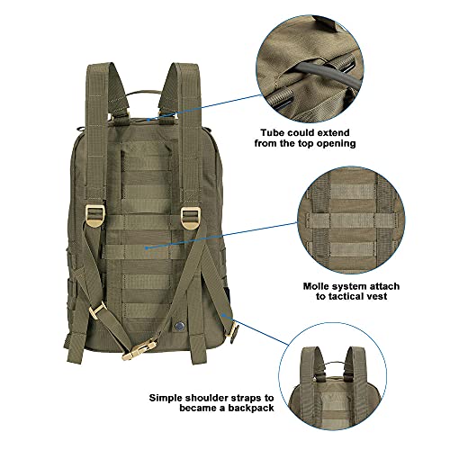 EXCELLENT ELITE SPANKER Outdoor Hydration Backpack Bundle Packs Water Bladder Carrier for 3L Water Bladder - color: Ranger Green