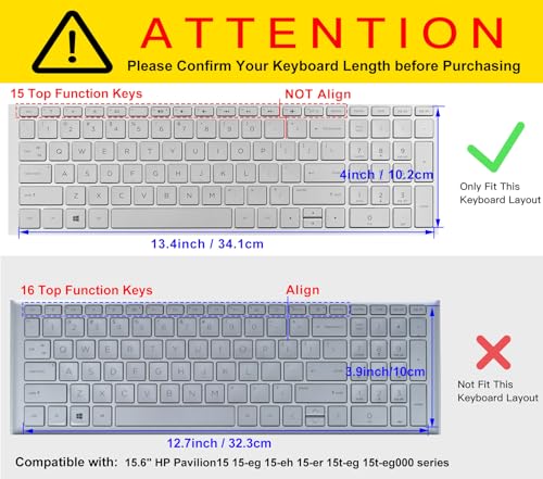 Keyboard Cover for HP 15.6" Laptop15-dw 15-dy 15-ef 15-cc/cs 15t-dw400 15-dy5033dx 15-dy5131wm 15-dy5073dx 15-dy5399nr dy5599nr 15-dy2703dx dy2702dx 15-ef2099nr 15-ef2130wm 15-dw1083wm Skin,Black - color: Black(Large Letters)