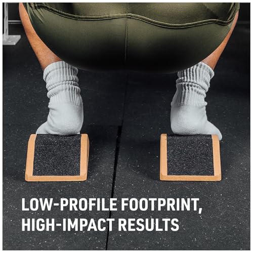 REP Fitness Cork Squat Wedge, Blocks for Weight Lifting, Yoga, Stretching, Exercise and Calf Therapy, Raised Heel Support, Non Slip, Workout Equipment for Home and Commercial Gym Training